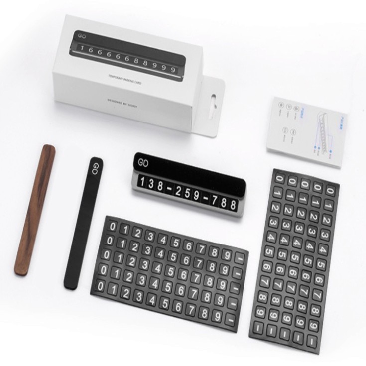 Sản Phẩm Bộ Bảng số điện thoại gắn taplo xe hơi, ô tô cao cấp Y-477 .