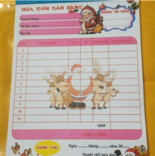 Hoá đơn 1 liên 50k/5 quyển