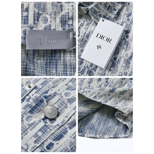 Áo sơ mi jacquard dài tay hoạ tiết logo thương hiệu Dior CD cao cấp