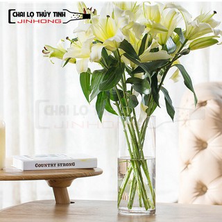 Bình Bông (Lọ Hoa) Thủy Tinh Trang Trí D10CM x H20CM