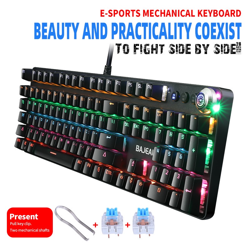 Bàn Phím Cơ Gaming BAJEAL HJK-902 ĐÈN LED NỔI BẬT + KM TẤM LÓT CHUỘT