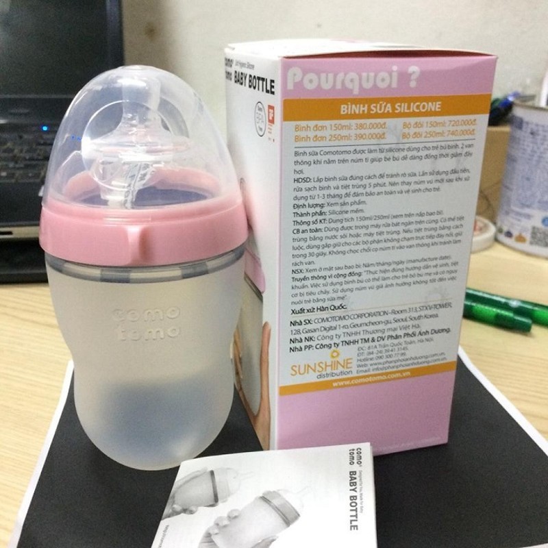 Bình sữa Comotomo Baby Bottle 150ml/250ml [CHÍNH HÃNG] Full Hộp