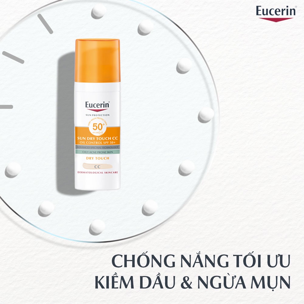 Kem Chống Nắng Eucerin Kiểm Soát Nhờn Có Màu Sun Dry Touch CC Oil Control SPF50+ 50ml