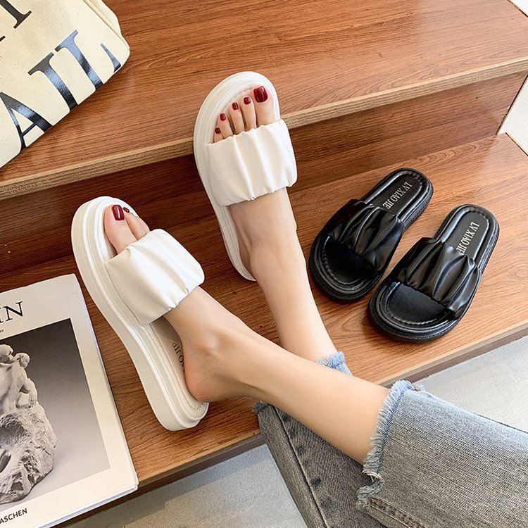 Dép Quai Ngang Nữ Bánh Bèo Đế Xuồng, Dép Bánh Mì Nữ Quai Chéo Đế Tăng 3CM Mẫu Mới Siêu Xinh