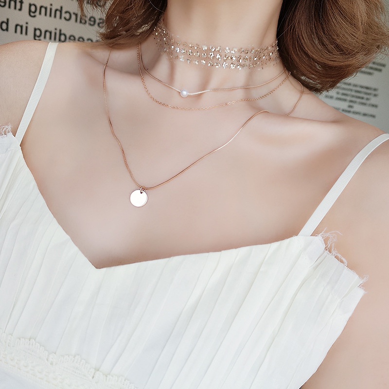 Vòng Cổ Choker Đính Kim Sa Lấp Lánh Thời Trang Cho Nữ