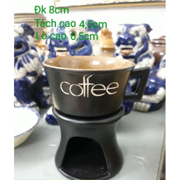 Bộ ly sứ hâm nóng cà phê ( loại lớn )