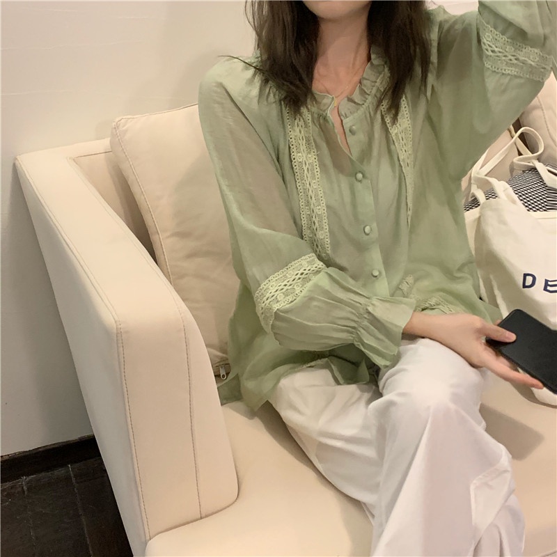 Áo BH mỏng dáng rộng tay dài thời trang mùa hè cho nữ