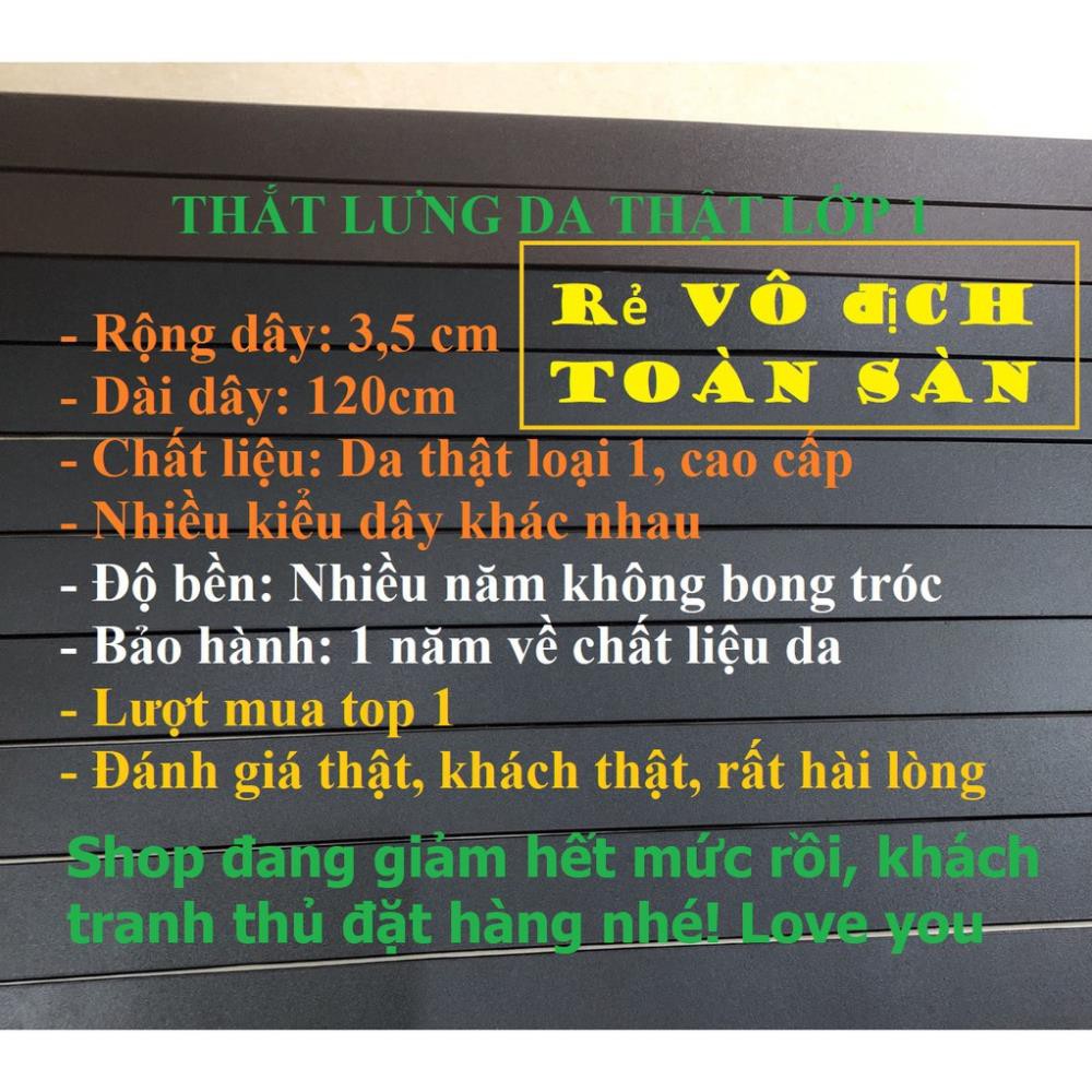 [freeship]Dây lưng nam không mặt khóa da thật thắt lưng nam da bò cao cấp các loại dây trơn, khóa tự động, đục lỗ 👑 ️🎖️