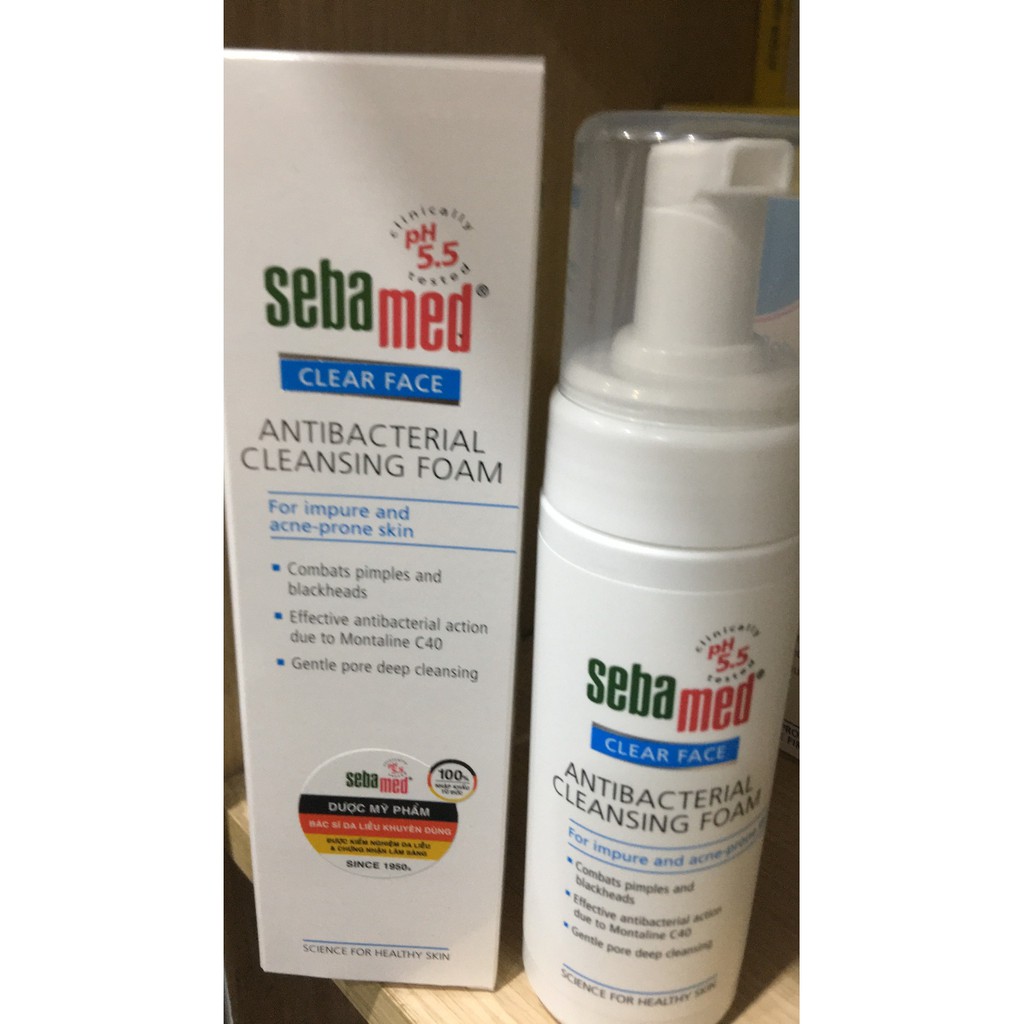 SỮA RỬA MẶT SEBAMED CLEAR FACE ANTIBACTERIAL CLEANSING FOAM-SEBAMED PH5.5 150ML-MP