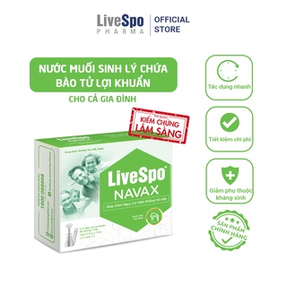 Nước muối sinh lý bào tử lợi khuẩn LiveSpo Navax Family - Dành cho gia đình 5 ống x 5ml