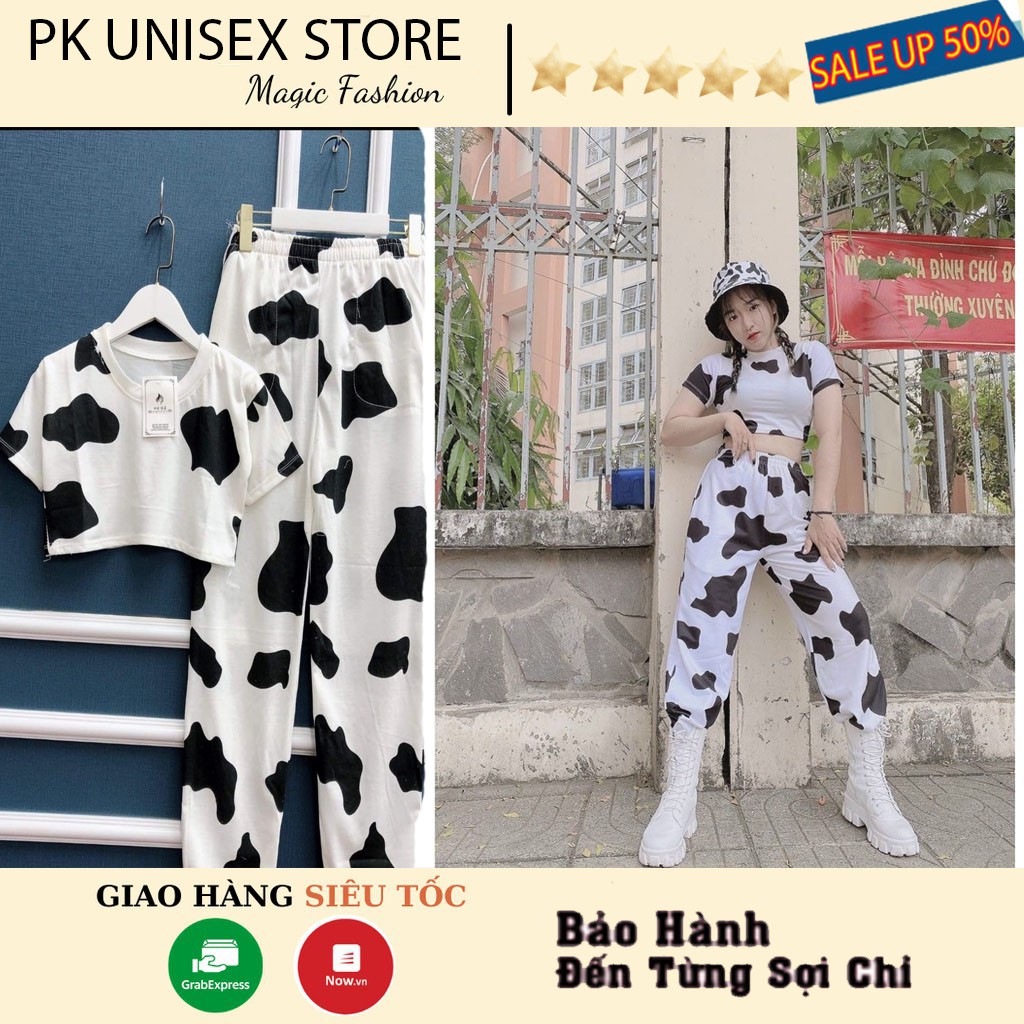 💖SIÊU HOT💖Set Quần Áo Bò Sữa Hàng Loại 1 Chất Xịn, Bộ Áo Croptop Bò Sữa Và Quần Jogger Cá Tính Thể Thao Đi Chơi | BigBuy360 - bigbuy360.vn