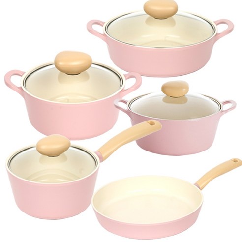 Bộ nồi cảm ứng màu hồng Retro Baby Pink IH Neoflam