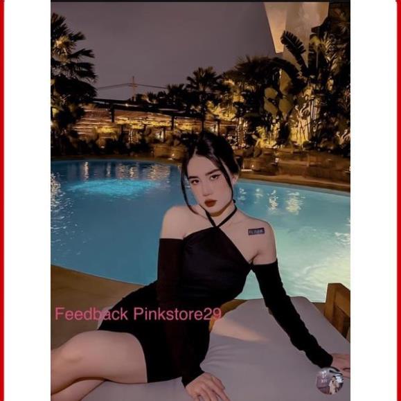 Đầm Body Trễ Vai Tay Dài Tôn Dáng Gợi Cảm Phối Cổ Yếm E Ấp Ngây Thơ D053 Mẫu mới | BigBuy360 - bigbuy360.vn