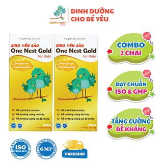 COMBO 02 HỘP SIRO YẾN SÀO ONE NEST GOLD GIÚP TRẺ ĂN NGON, NGỦ NGON, PHÁT TRIỂN CHIỀU CAO 120ML - FREESHIP