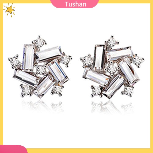 Đôi khuyên tai đính đá phong cách sang trọng thanh lịch dành cho nữ