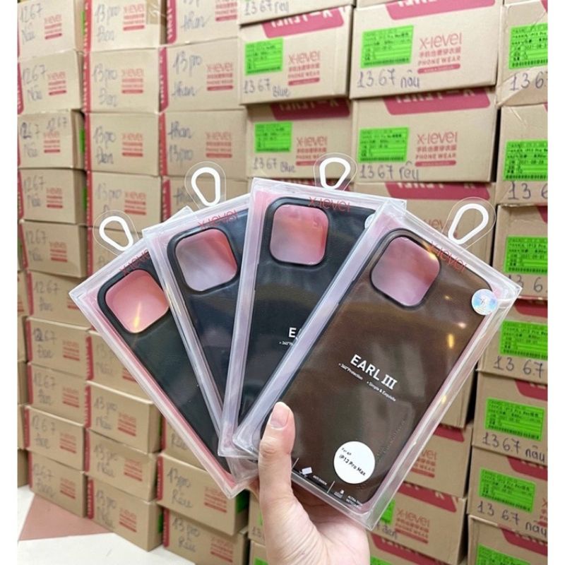 Ốp lưng X-Level da PU IPhone 13 Mini, 13, 13 Pro, 13 Pro Max viền dẻo chống sốc chính hãng