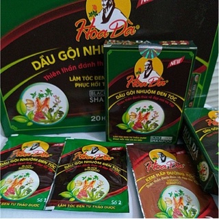 Dầu gội đen tóc Hoa đà (hộp combo 3 gói)_ Gội là đen