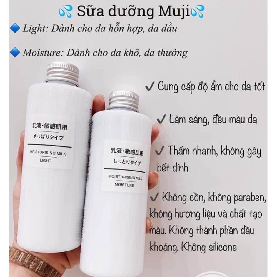 [Hàng Nhật] Sữa Dưỡng Ẩm Muji Moisturising Milk Nhật Bản 200ml