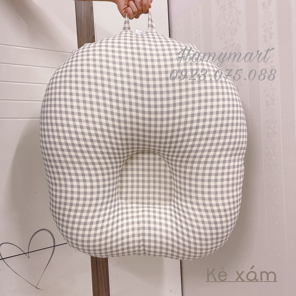 Gối chống trào ngược cho bé sơ sinh Hamymart vải xô muslin Organic cao cấp ( Ảnh thật)