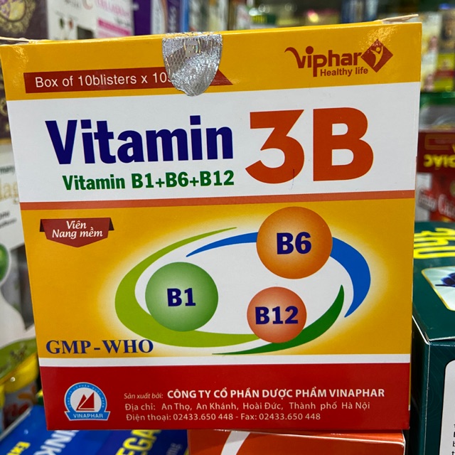 Viên uống Vitamin 3B B1-B6-B12 (hộp 100 viên)