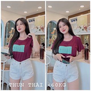 Áo thun thái 100% Chụp thật vải mịn mát <60kí