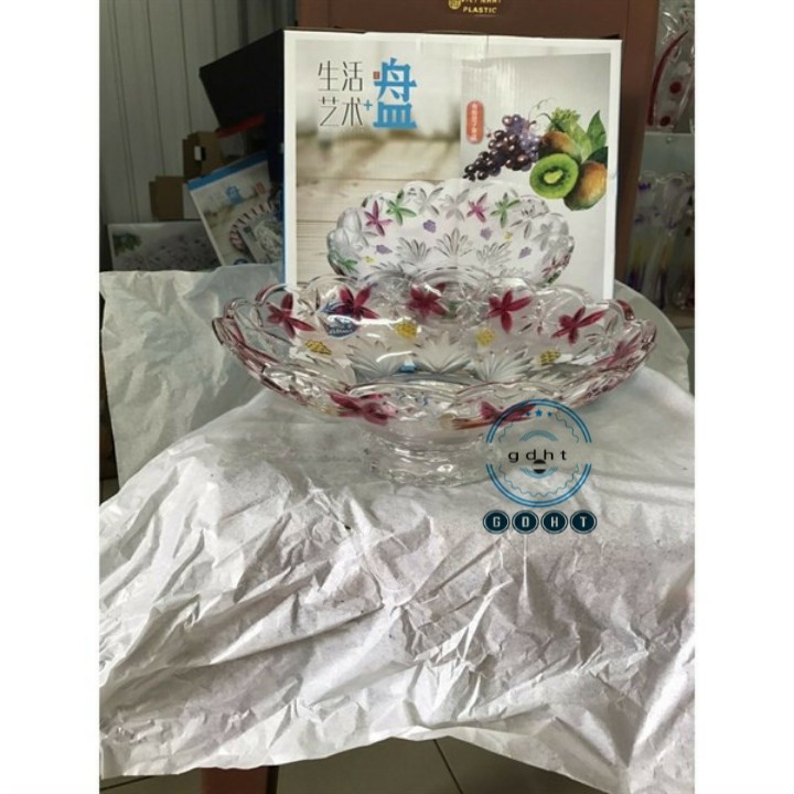 Đĩa chân bồng thủy tinh  đựng trái cây