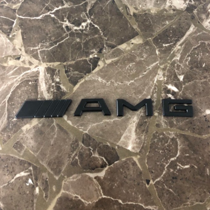 Sản Phẩm Decal logo 3D hợp kim inox chữ nổi AMG dán xe đuôi ô tô: Màu Đen và Bạc .