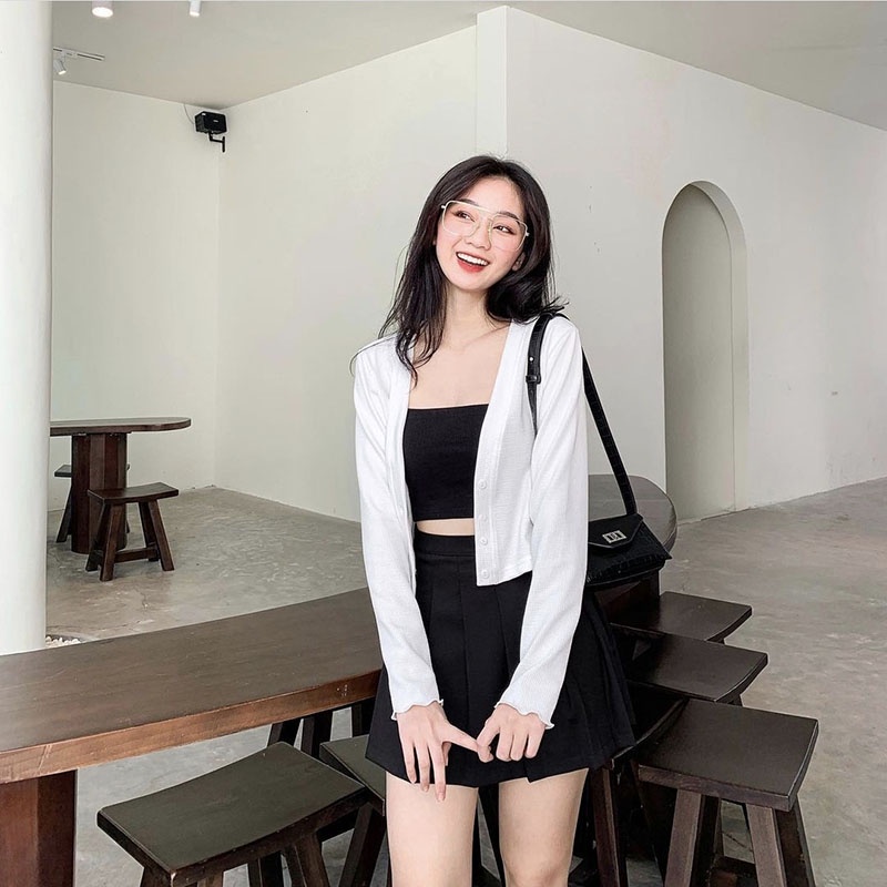 Áo Cardigan Dáng Croptop Hàng Quảng Châu M9876