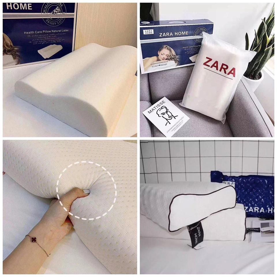 Gối ngủ ZARA bằng cao su non thiên nhiên mềm mại, êm ái, siêu nhẹ, có độ đàn hồi cao, rất tốt cho moi người