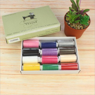Set 12 cuộn chỉ khâu nhiều màu sắc, DIY chỉ khâu