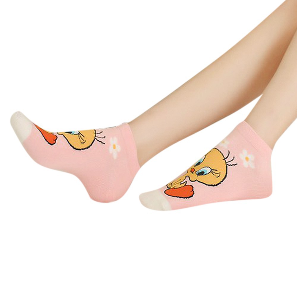 Tất Cotton Cổ Ngắn Hoạ Tiết Hoạt Hình Đáng Yêu Cho Nữ