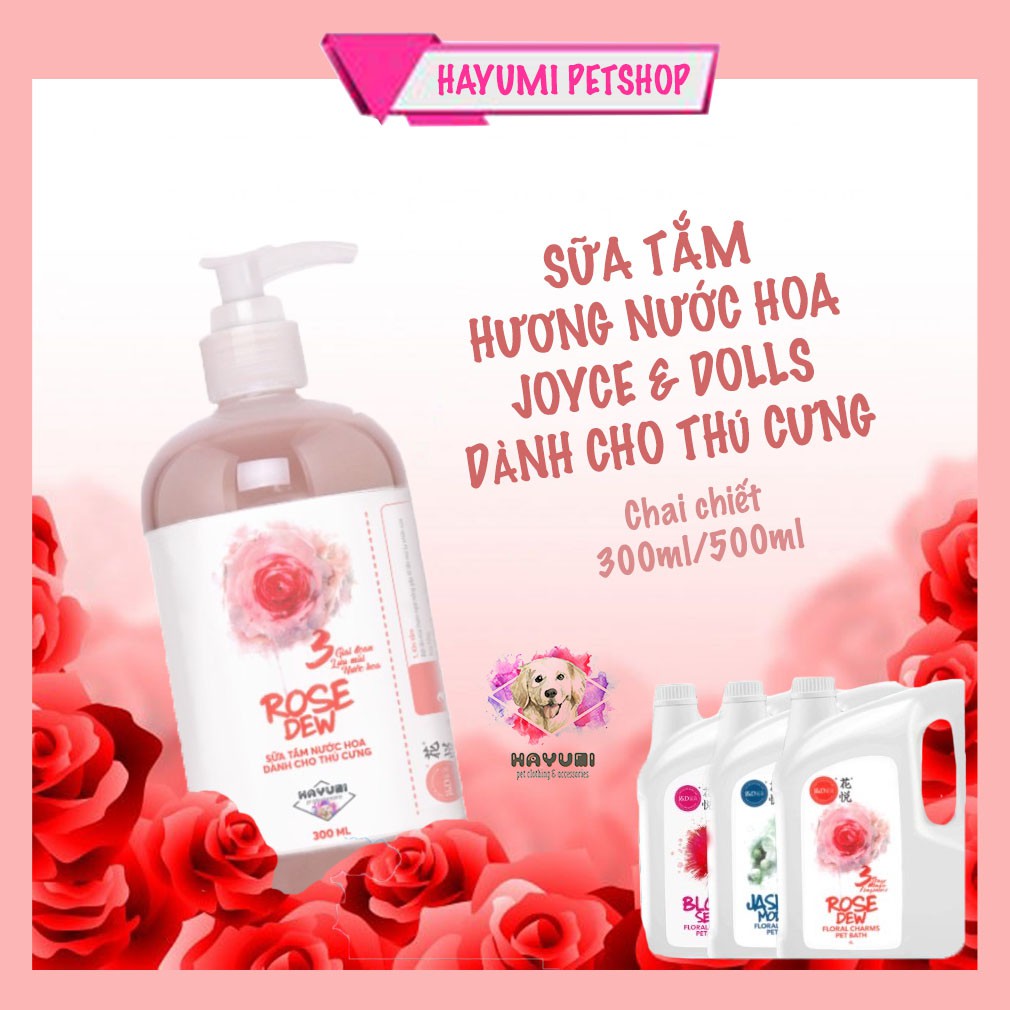 SỮA TẮM NƯỚC HOA KHỬ MÙI DÀNH CHO CHÓ MÈO PHỤC HỒI DA HƯ TỔN - HAYUMI - 300ML 500ML