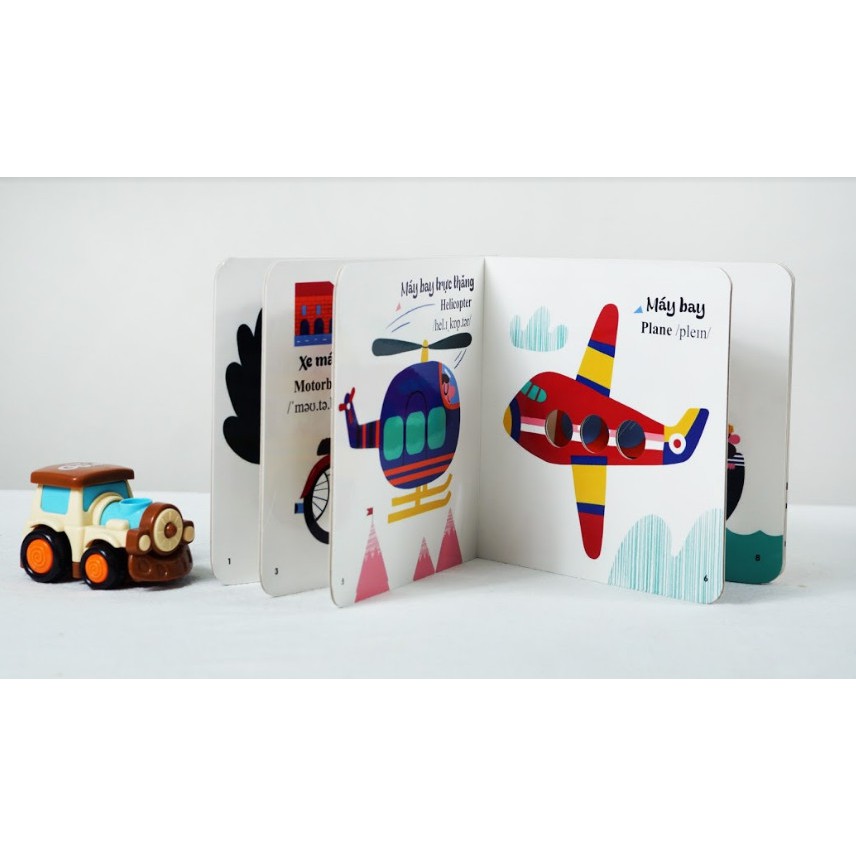 SÁCH - Sách đục trổ thông minh - Những từ vựng đầu đời của bé - My first words- Phương tiện giao thông