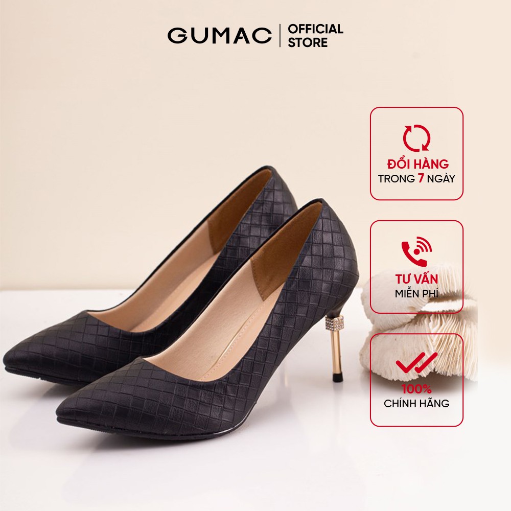 [Mã WABRGU305 giảm 15% đơn 249K] Giày cao gót nữ liệu đan gót kiểu GUMAC GD234