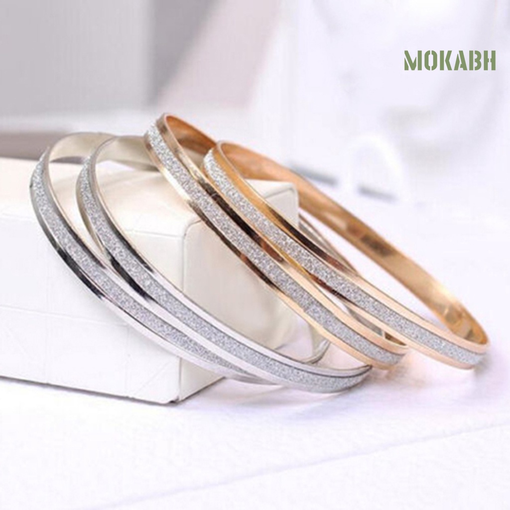 Vòng Đeo Tay Dạng Nhám Hình Tròn Đơn Giản Không Phai Màu Thời Trang Dự Tiệc Cho Nữ