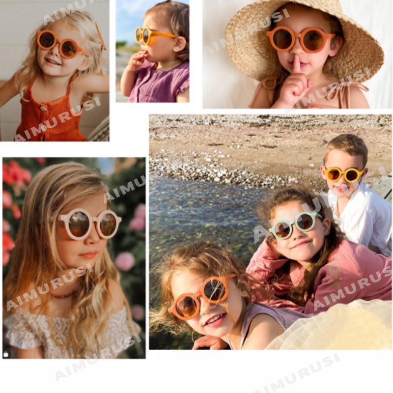Kính mát gọng tròn chống tia UV400 thời trang Hàn Quốc đáng yêu cho bé 3-13 tuổi