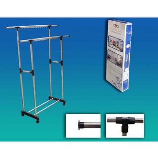 Giàn phơi đồ 2 tầng có bánh xe