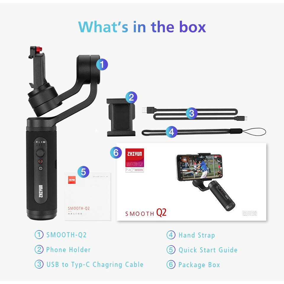 Gimbal chống rung Zhiyun Smooth Q2 - Hàng Nhập Khẩu