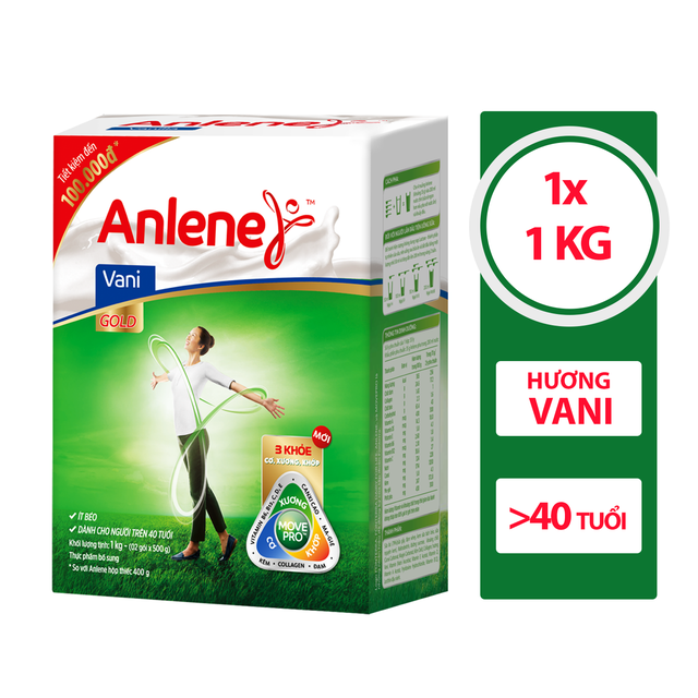 Sữa Bột Anlene Gold Movepro Hương Vanilla hộp 1.2Kg (trên 40 tuổi) _Duchuymilk