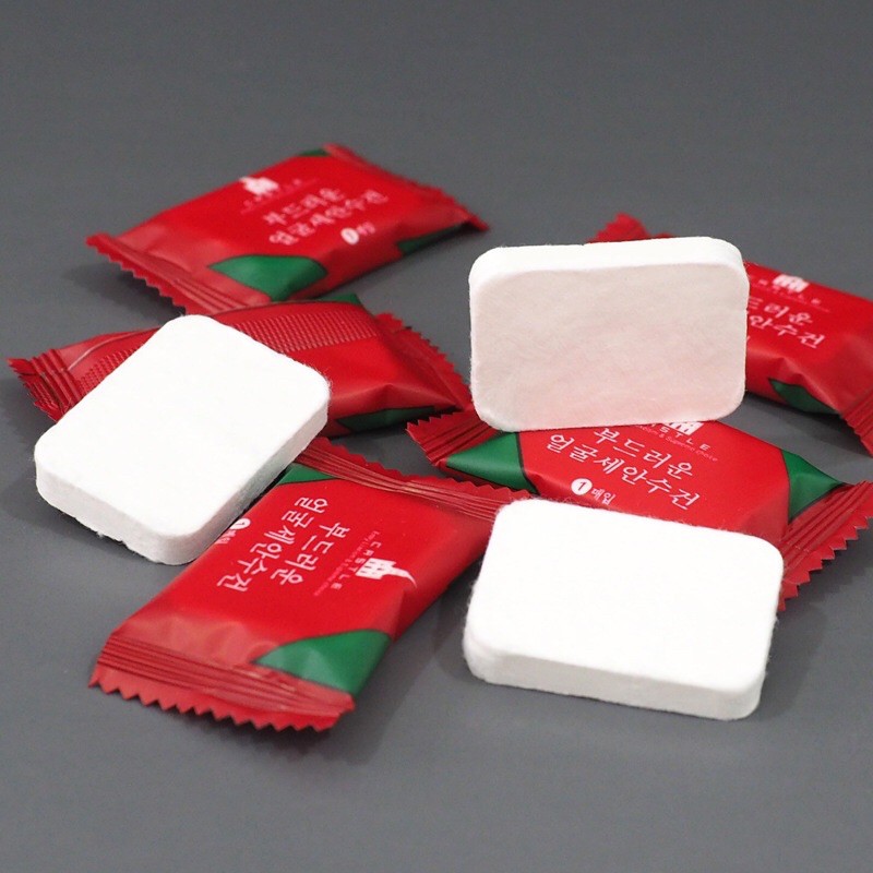 GÓI 20 VIÊN NÉN RỬA MẶT HÌNH VIÊN KẸO SIZE LỚN(25.27)cm tiện dụng.