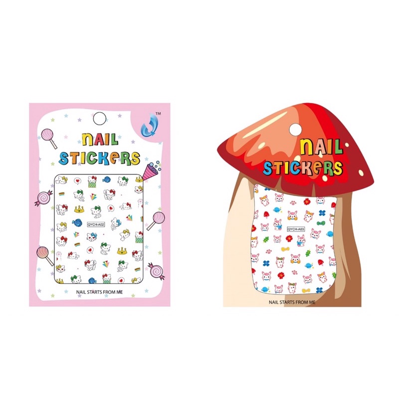 Set sticker dán móng Nail 3D nhiều mẫu mới cho Mẹ và bé