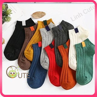 Tất Nữ Cổ Ngắn Set 5 Đôi Sọc Dọc nhiều màu Hàn Quốc Thu Đông 2020 mới Vớ nữ rẻ nhất