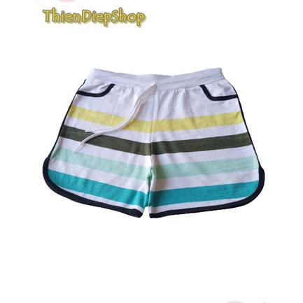 Quần đùi nữ viền kẻ sọc mặc tại nhà nhiều mẩu đẹp cho khách, quần short ngắn dây rút vãi thun cotton thoáng mát freeship