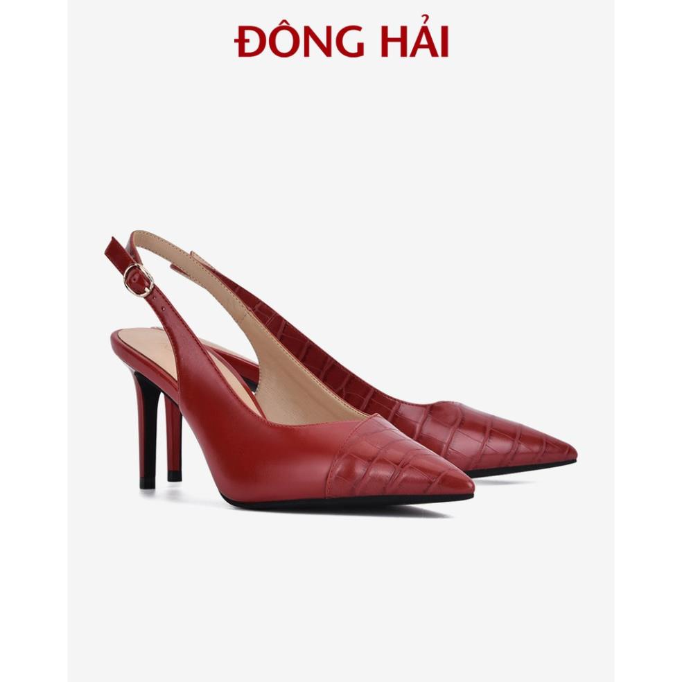 N1D "TẶNG NGAY 30K khi theo dõi gian hàng "Giày cao gót Đông Hải mũi nhọn da dập vân cá sấu gót nhọn 8cm-G85N4