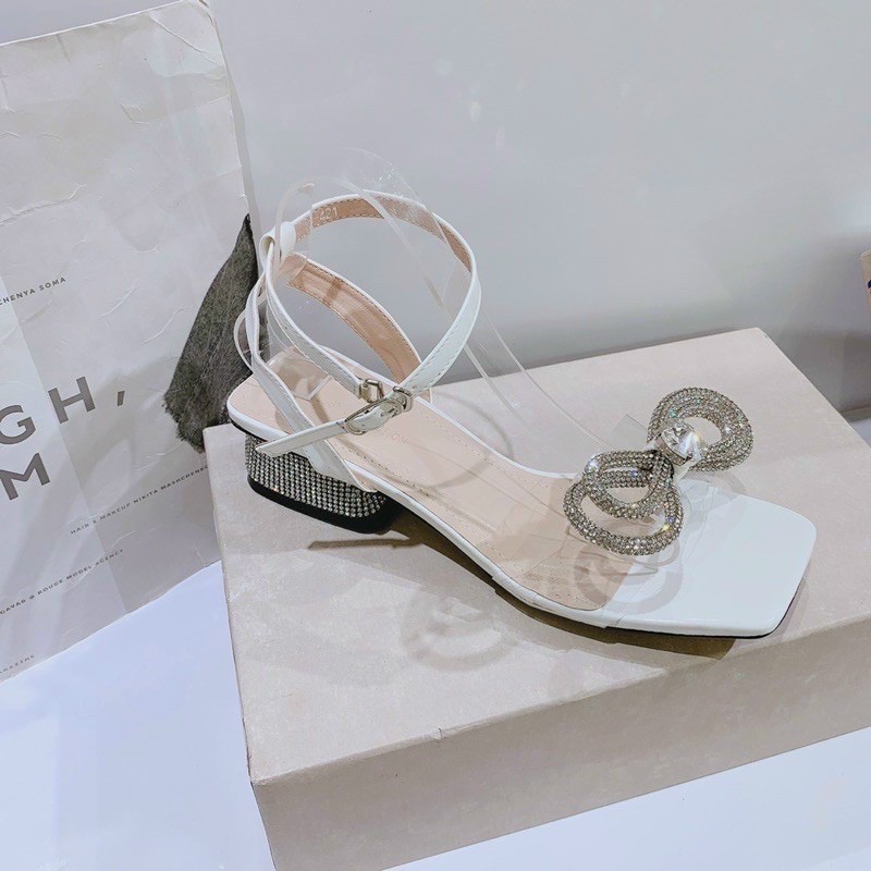Sandal nơ đá gót ngọc 5p sang chảnh mã S145