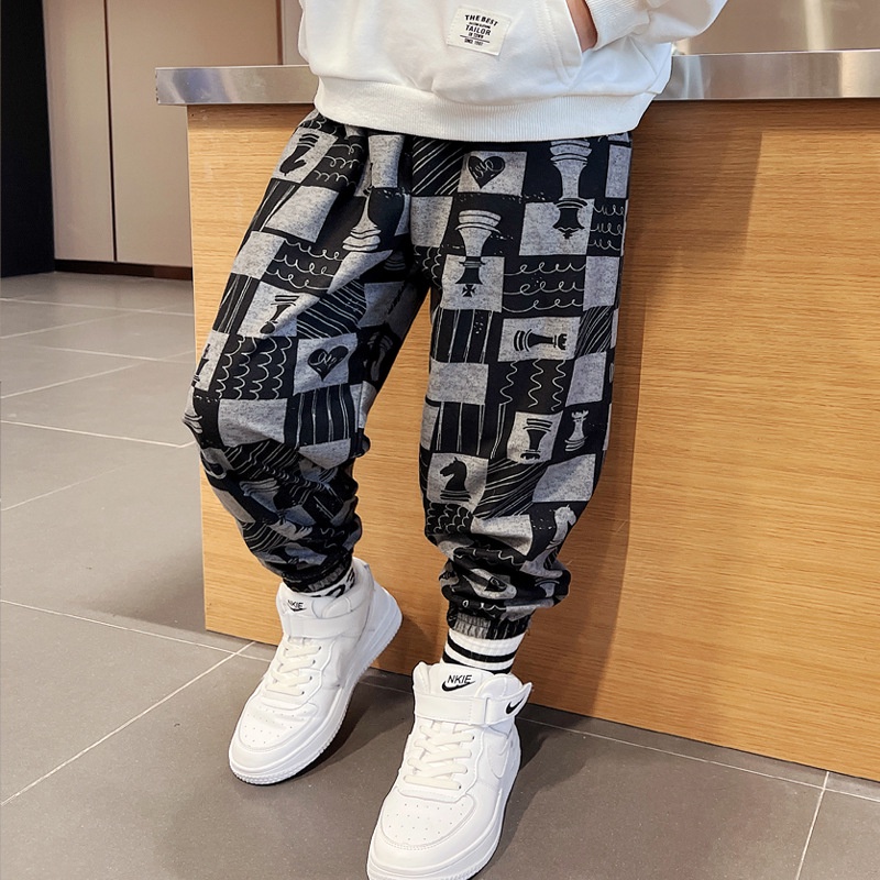 Quần thể thao YAOEENH ống rộng size 90-160cm thời trang mùa thu dành cho bé trai và bé gái