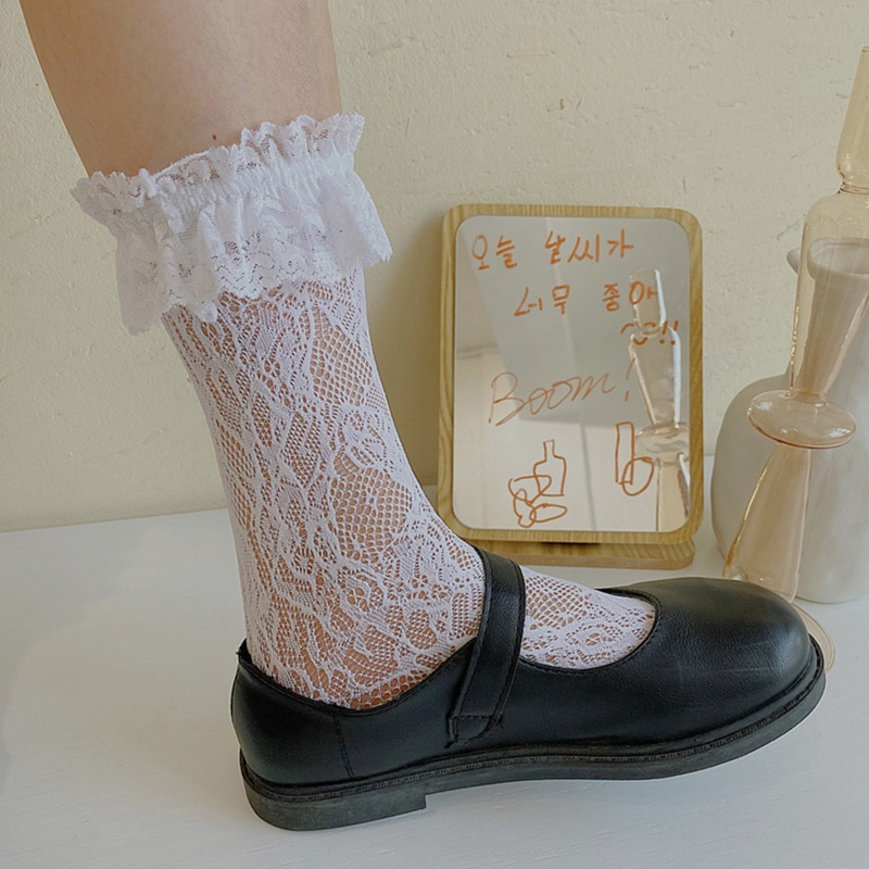 Tất Lưới Phối Ren Co Giãn Phong Cách Lolita Dễ Thương Cho Nữ