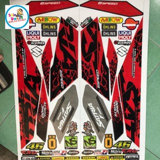 Tem rời satria fi đỏ đen 3 lớp sản phẩm y hình 100%