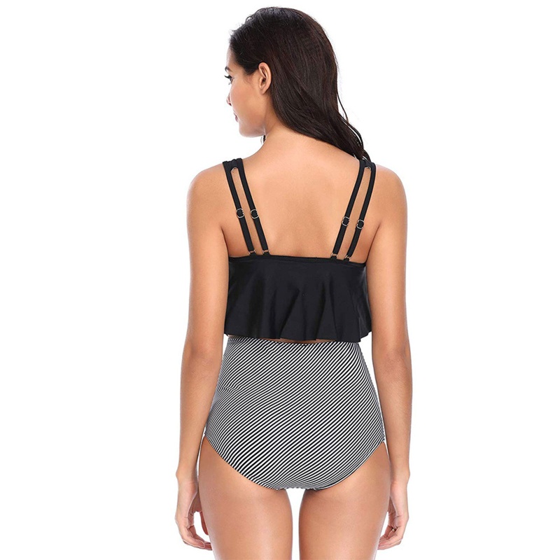Bộ Bikini Hai Mảnh Lưng Cao In Họa Tiết Quyến Rũ Cho Nữ