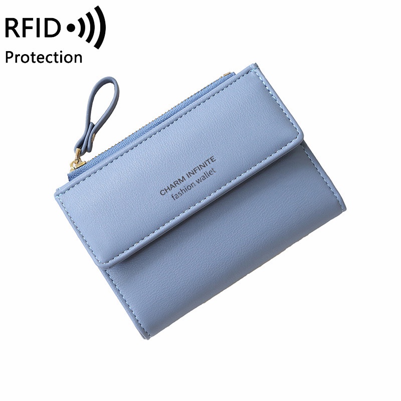 Ví Ngắn Gập Đôi Có Ngăn Đựng Thẻ RFID Mẫu Mới 2022 Cho Nữ